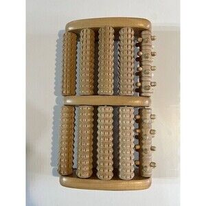 Theraflow Wood Duel Foot Massager Roller XL Reflexology Stress Pain Relief